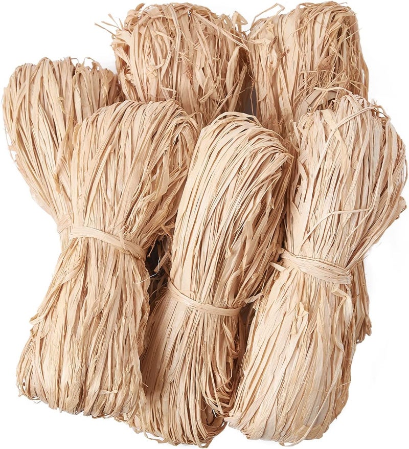 HSTECH Natural Raffia Paper Ribbon, Raffia Straw Perfect for Crafts Straw Weaving or Bouquets Decoration, Christmas，Birthday Rafia Grass Gift Wrap Ribbon 2 Pcs - Image 5